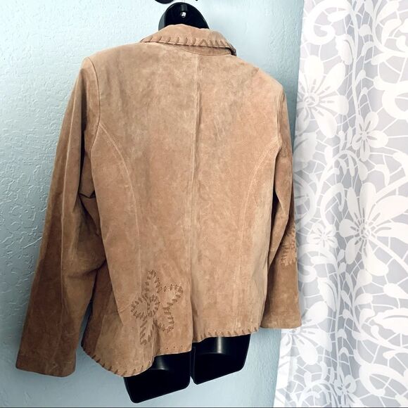 Coldwater Creek Tan Suede Jacket Size Large - Picture 12 of 15